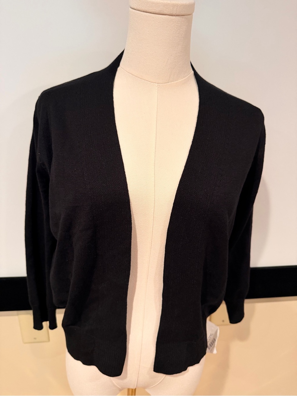 Black Open-Front Women's Cardigan Sweater